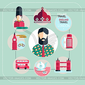 London tourist s flat - vector clipart