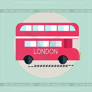 London bus icon flat - vector clipart