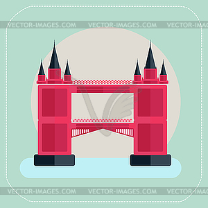 Тауэрский мост в Лондоне значок плоским - клипарт в векторном формате
