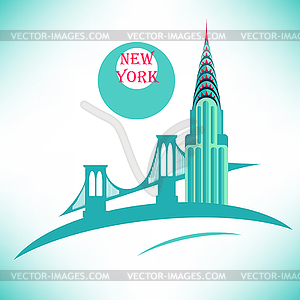 New York Chrysler Building icon - vector image