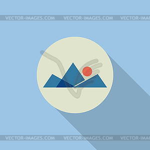 Mountains icon - vector clip art