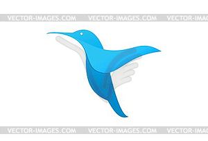 Flying hummingbird or logo template - vector clipart