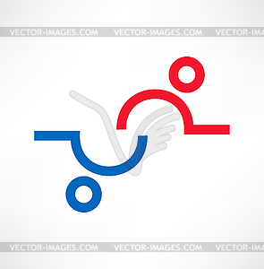 Partnerships and teamwork. Icon - royalty-free vector clipart