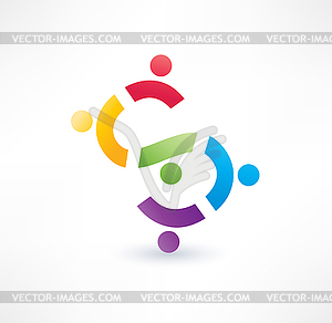 Cooperation icon. Logo design - vector image