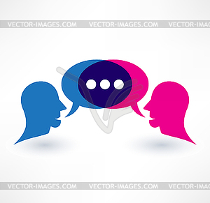 Chat, dialogue and communication icon. Logo design - vector clip art