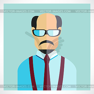 Old man Flat icons collection - vector image