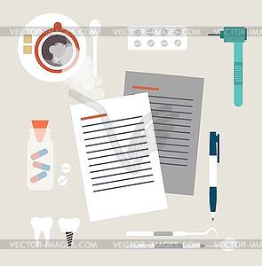 Desktop dentist - vector clipart