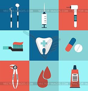 Icons dentist - vector clipart