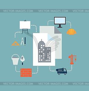 Architect drawings - vector image