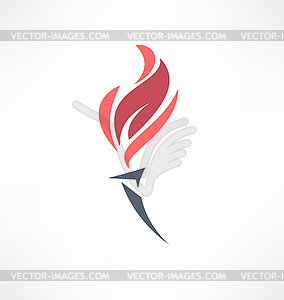 Torch icon. Logo design - vector image