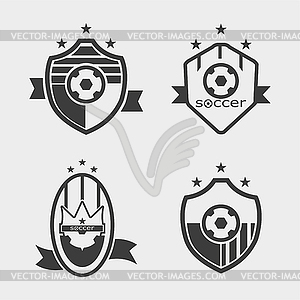 Set of soccer football crests and logo emblem - vector clip art