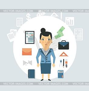 Accountant of working things - vector clipart