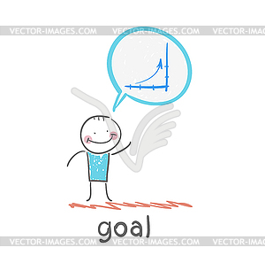 One thinks about schedule running target - vector clipart