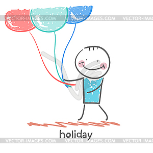 Holiday with balloons - vector image