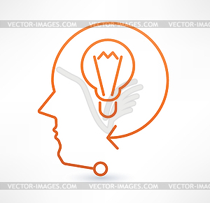 Search ideas icon. Design logo - vector clip art