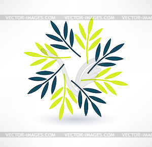 Leaves icon. Natural motive. Logo design - color vector clipart