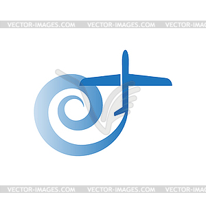 Airplane symbol. Design logo - vector image