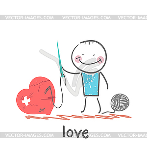 Mends heart of man - vector clipart