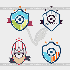 Set of soccer football crests and logo emblem - vector clipart