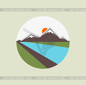 Mountain icons - vector clipart