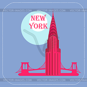 New York Chrysler Building icon flat - vector clipart / vector image