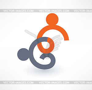 Cooperation and partnership, handshake icon. Logo - vector image