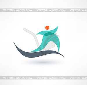 Running Gym Sport Man Symbol. Icon - vector clipart