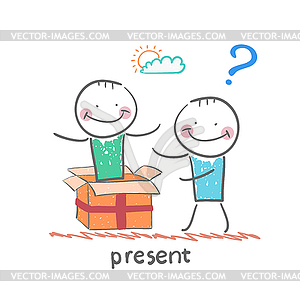 Man received gift of another person - vector clipart / vector image