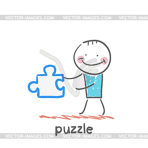 Puzzles - color vector clipart