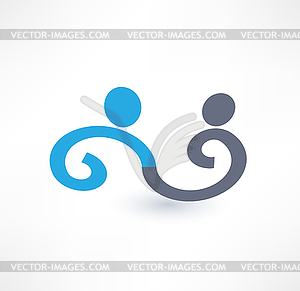 Cooperation and partnership, handshake icon. Logo - vector clipart