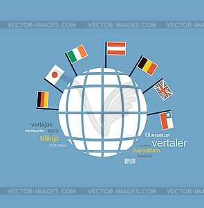 Translator knows many languages ??of different - vector clip art