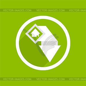 Map pointer house icon - vector clipart