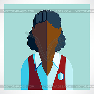 Schoolgirl African icon flat - royalty-free vector image