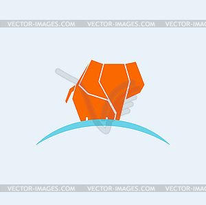 Слон значок - векторное изображение клипарта