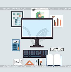 Desktop Accounting - vector clipart