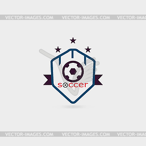 Soccer and emblem - vector clip art