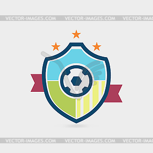 Soccer and emblem - color vector clipart