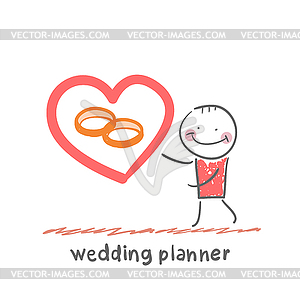 Wedding planner ring shows - vector image