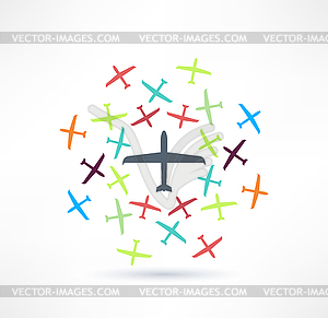 Символ Самолет. Дизайн логотипа - изображение в векторе / векторный клипарт