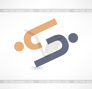 Cooperation and partnership, handshake icon. Logo - vector clip art