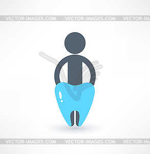 Man and tooth icon. Medical concept. Logo design - vector clip art