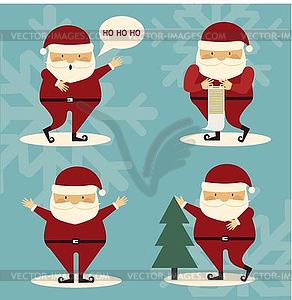 Set of Christmas Santa Claus pictures - vector image