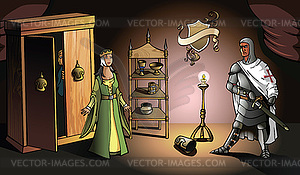 Crusader returns from Holy Land - vector clipart