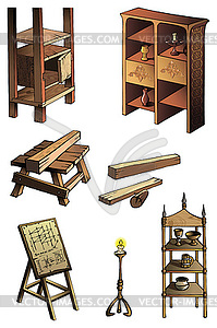 Evolution of furniture - vector clipart