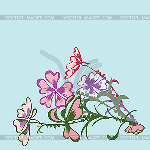 Floral card,illustration. - vector image