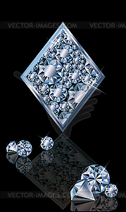 Brilliant poker card diamonds, vector illustration - vector image