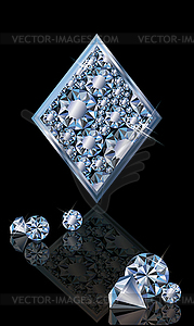 Brilliant poker card diamonds, vector illustration  - vector image