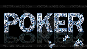 Diamond poker invitation card, vector illustration - stock vector clipart