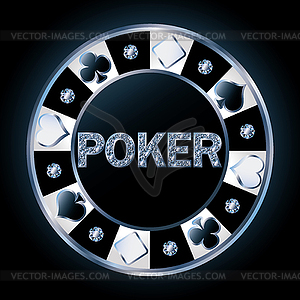 Precious brilliant poker chip, vector illustration - vector image