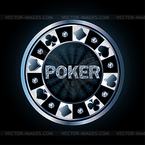 Diamond poker chip, vector illustration  - vector image